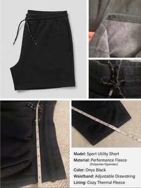 Fabletics Onyx Black Men's Athletic Shorts